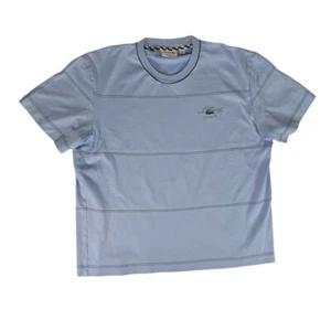 LACOSTE Double Croc T Shirt Light Blue Relaxed Fit Tee Mens XXL France 7 - Picture 1 of 6