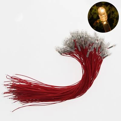 100pcs Grain of Wheat 3mm 4mm 4.5mm Clear Mini Bulbs 1.5V Soldered 19cm Wire - Image 1 of 4