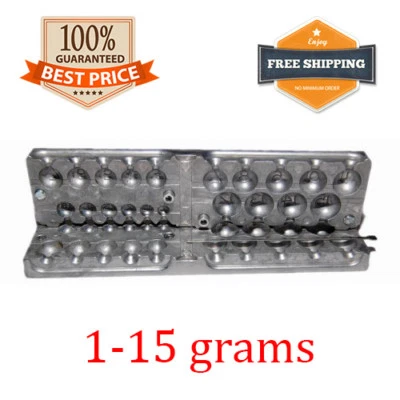 BOOG Fishing Sinker Mold Aluminum Lead Round Jig Do It 20 cavity (1 - 15 G)