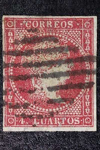 Sello Postal. España. 4 Cuartos. Usado. Postage Stamp. Spain. 4 Quartos. Used. - Imagen 1 de 5