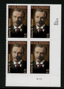 US 4222, 2008 41c Black Heritage (chesnutt), LR PBOF4, MNH (US1739) - Imagen 1 de 1