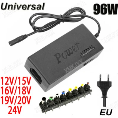 96W Universal Laptop Notebook Netzteil Regelbar 12V-24V AC/DC Adapter - Bild 1 von 4