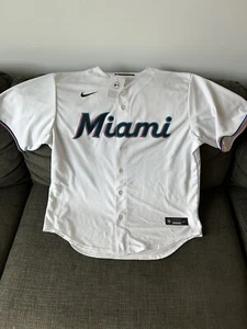Nike Authentic Miami Marlins Baseball MLB White Jersey Men’s Size: XL - Picture 1 of 6
