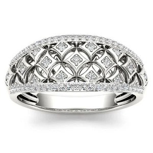 10K White Gold Diamond Engagement Wedding Ring Size 8 (0.2ct/SI2,H-I) - Picture 1 of 4