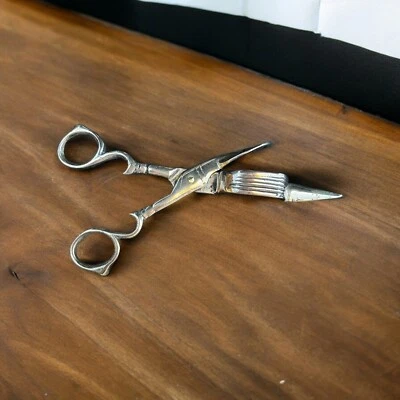 Vintage solid brass candle snuffer and wick cutter scissors - Image 1 of 4