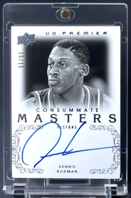 ( /15 ) Dennis Rodman 2008-09 Upper Deck UD Premier Consummate Masters Auto SSP - Image 1 of 2
