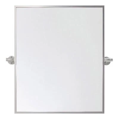 Elegant Decor Everly 24x20" Rectangle Aluminum Pivot Mirror in Silver - Image 1 of 4