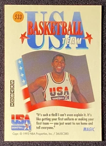 Tarjeta de baloncesto Magic Earvin Johnson 1992 Juegos Olímpicos de EE. UU. Dream Team Skybox #533 - Imagen 1 de 2