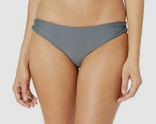$45 Roxy Women's Gray Softly Love Reversible 70s Lace-Up Bikini Bottoms Size S - Image 1 of 1
