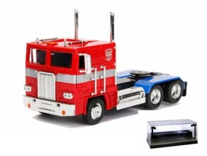 DIECAST CAR W/LED DISPLAY CASE OPTIMUS PRIME TRANSFORMERS G1 JADA 99524 1/24 - Picture 1 of 3