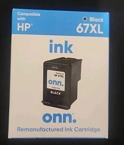 🔥 Onn 67XL HP Tintenpatrone mit hoher Reichweite schwarz versiegelter Karton Ablaufdatum 10/2025 - Bild 1 von 2