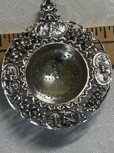 BV Dutch Silver Tea Strainer over the cup milkmaid reticulated - Picture 1 of 4