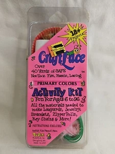 CraftLace Plastic Activity Kit 40 Yds Primary Colors Lanyards Jewelry Keychains+ - Picture 1 of 4