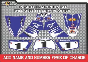 pw50 Non Genuine plastics chinese copy decals graphics yamaha py 50 blue - Picture 1 of 1