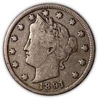 1891 Liberty Head V Nickel Very Fine VF Coin #970