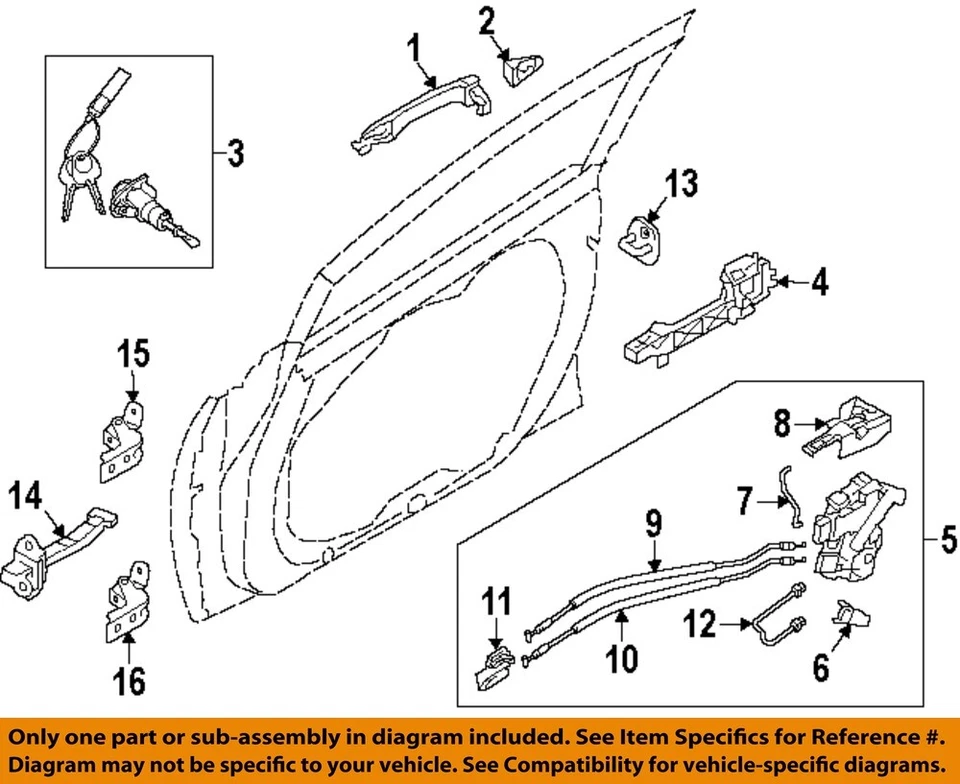 Trava de porta frontal KIA OEM 14-18 Forte, Forte5 - Trava Assy 81310A7031 - Imagem 1 de 1