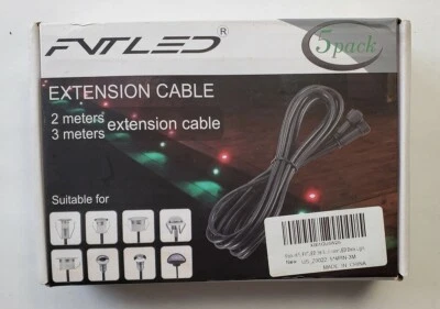 Pack of 5, FVTLED 3m 9.84ft 4Pin Extension Cable Wire with Male and Female - Image 1 of 4