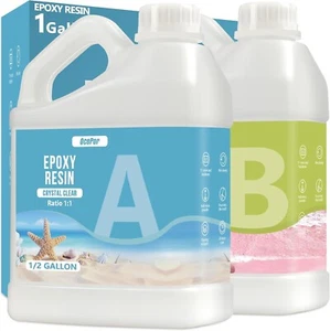 1 Gallon Crystal Clear Epoxy Resin Kit No Yellowing Bubble Casting Crafts Molds - Picture 1 of 6