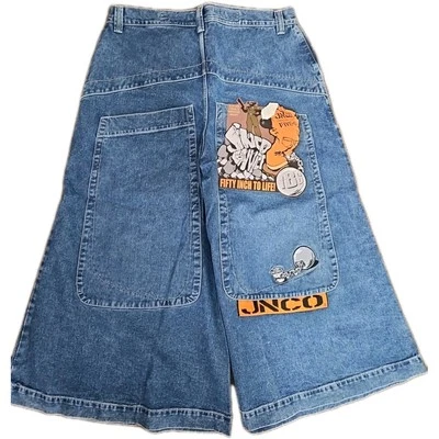 Jeans jeans JNCO Convict 50 polegadas para vida bola e corrente novo com etiquetas masculino 42x30 perna larga - Imagem 1 de 4