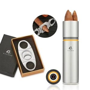 Galiner Travel 3-5CT Estuche de cigarros Humidificador Humidificador Higrómetro Cortador de cigarros de metal - Imagen 1 de 10