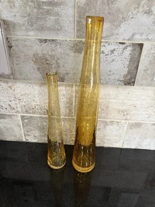 Bernsteinfarbene 2er Set Vasen 10” & 14” - Bild 1 von 6