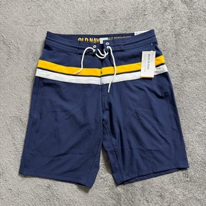 Old Navy California Board Shorts Swim Surf NWT Men's 28 Blue Striped 10" Inseam - Picture 1 of 8