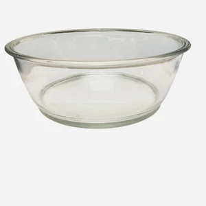 Pyrex Flachboden Klarglas 9,75" Runde Rührschüssel Servierschüssel 3 Quart #8202 - Bild 1 von 6