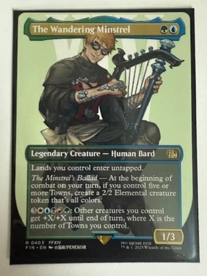 Magic the Gathering: The Wandering Minstrel (Borderless) Final Fantasy Reg NM - Image 1 of 2