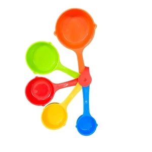 Measuring Spoon Set of 5 Cups Color Durable Plastic Spoon Measuring Cups - Picture 1 of 8