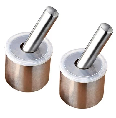 2er Set IN Acciaio Inox Mortaio Con Pestello & Coperchio Macinaspezie - Immagine 1 di 4