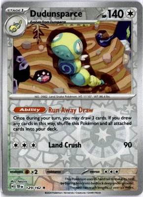 Dudunsparce Rare SV05: Temporal Forces 129/162 NM - Image 1 of 2