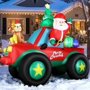 Camión inflable de Navidad de 8 pies decoración exterior con luces LED incorporadas, B... - Imagen 1 de 7