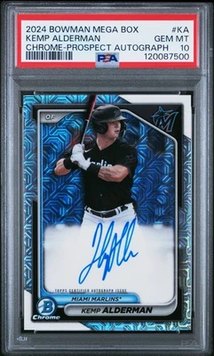2024 Bowman Mega Box Chrome Kemp Alderman Autograph PSA 10 #KA Auto - Image 1 of 2