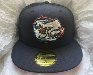 New Era 59Fifty Size 8 Saw Jaws - The Clink Room Fitted Cap Hat - Navy - Picture 1 of 3