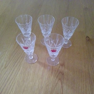Webb Corbett Lead Crystal Sherry Glasses Grade B. (x5) - Picture 1 of 8