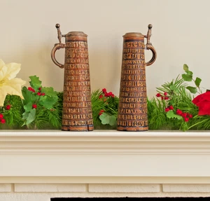 Juego De Colección De 2 Reinhold Merkelbach Oración Del Señor Grande Gres Alemán Stein - Imagen 1 de 15