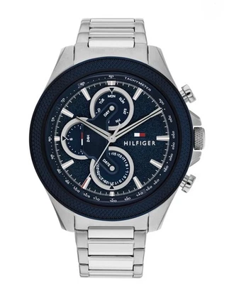Nuevo-Reloj para hombres Tommy Hilfiger Clark 1792080 multifunción esfera azul acero inoxidable Foto 1 de 4