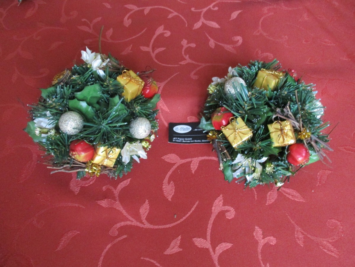 ELAYARD Kerzenringe 10er Set - Weihnachtliche Tischdeko Grün