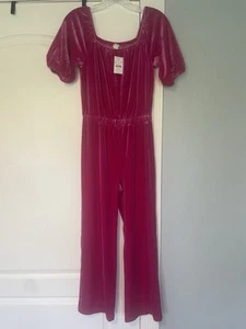 NWT J Crew Crewcuts Girls Magenta Pink One Piece Romper Size 12 - Picture 1 of 6