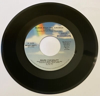 MARK CHESNUTT “ Bubba Shot The Jukebox / It's Not Over ( If I’m Not Over You ) “ - Imagem 1 de 2