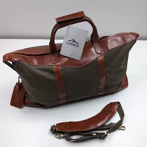 Canyon Outback Leather 23" Canvas and Leather Duffel Bag Logo - Picture 1 of 16