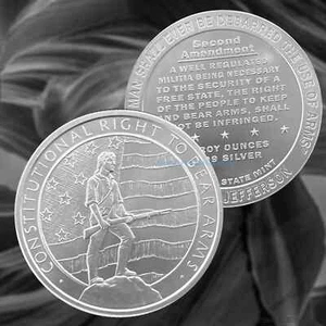 Golden State Mint Second (2nd) Amendment - Right to Bear Arms 5 oz Silver Round - Picture 1 of 3