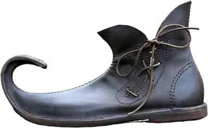 Zapatos Poulaines Zapatos de Cuero con Punta Curvada Zapatos Renacentistas, LARP o Cospl - Imagen 1 de 3