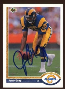1991 Upper Deck JERRY GRAY Signed Card autograph auto RAMS - Picture 1 of 1