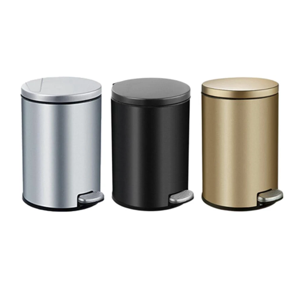 Stainless Steel Step Trash Can with Garbage Bag Rings Silent and Gentle Lid - Image 1 of 1