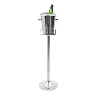 Floor Standing Silver Champagne Ice Bucket Stainless Steel Wine Cooler Ice Gift - Picture 1 of 13