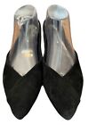 Birdies 7.5 M Black Suede Ballet Flats Slip On Pointed Toe The Swan Cushioned
