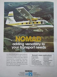12/1975 PUB GAF NOMAD AUSTRALIAN AIRCRAFT NOMAD STOL AVION FLUGZEUG ORIGINAL AD - Imagen 1 de 1