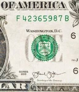 Lote de (2) billetes de $1 serie elegante, escalera mixta dispersa completa, de 2 a 9 - Imagen 1 de 6