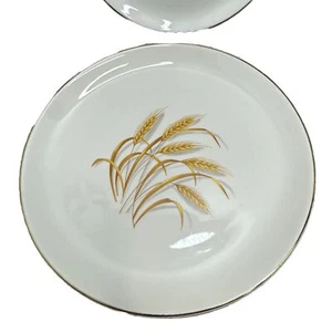 Homer Laughlin GOLDEN WHEAT 22k Gold 7 1/4” Salad Plates Set Of 7 - Picture 1 of 10